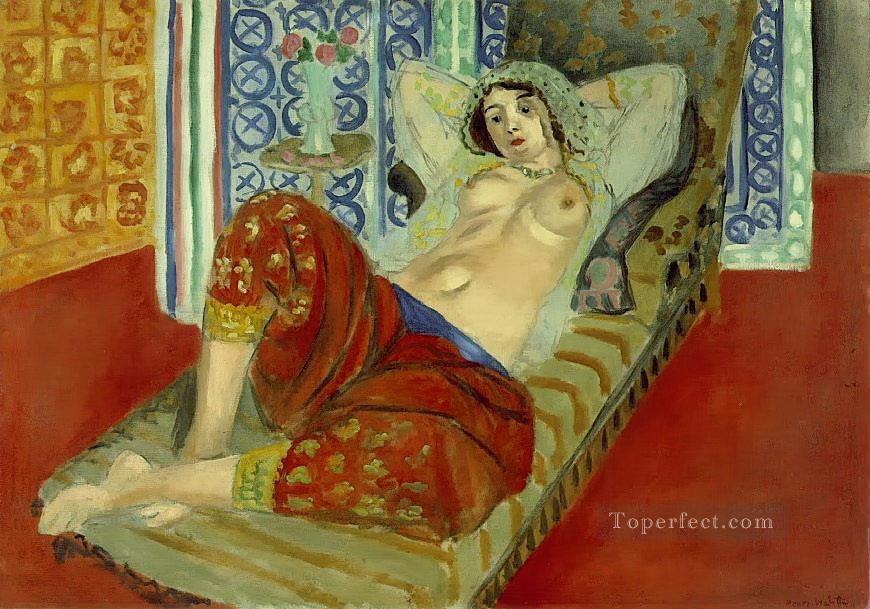Odalisque with Red Culottes nude 1921 abstract fauvism Henri Matisse Oil Paintings